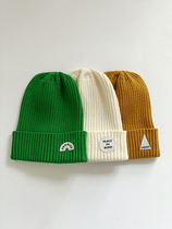 VM original design small bulb cold hat knitted wool hat big elastic label warm wild letter autumn