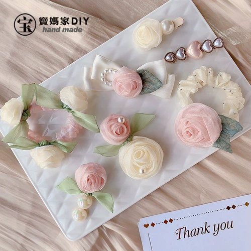 Аксессуар для волос ручной работы, заколка для волос, аксессуары, DIY, французский стиль, в цветочек