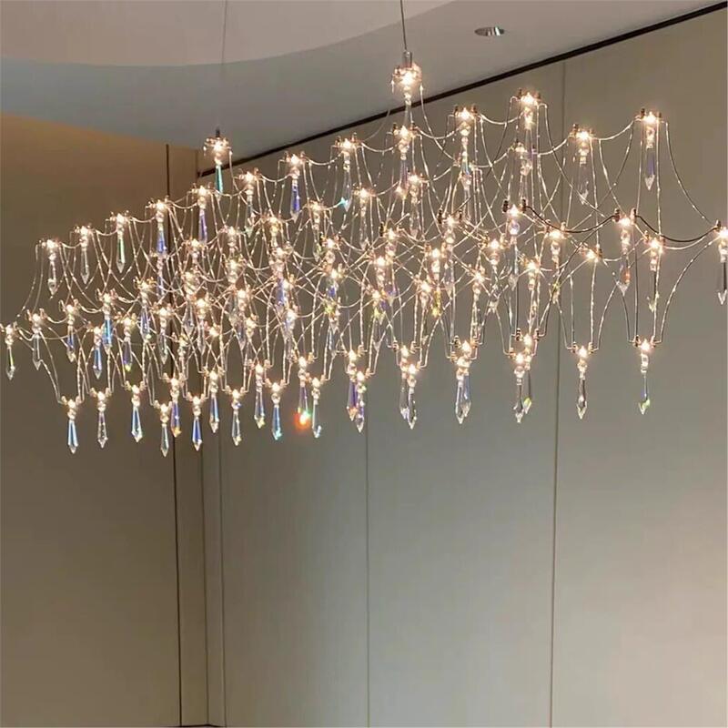 Modern Light Luxury Crystal Dining Room Chandelier Designer Artistic Long Island Bar Model Room High-End Lighting Fixtures Modern Light Luxury Crystal Dining Room Chandelier Designer Artistic Long Island Bar Model Room High-End Lighting Fixtures