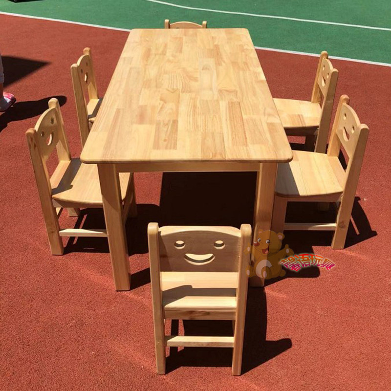Kindergarten Solid Wood Table And Chairs Suit Early Education Training Fine Art Painting Toy Table Children Learn To Write Desk And Chairs