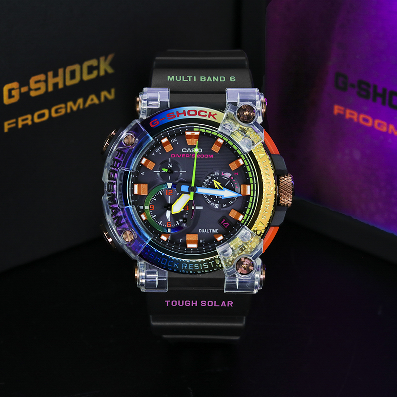 Casio Poison Frog Rainbow Seventh Generation Frogman Limited Edition Gwf-A1000Brt-1A Solar Powered Radio Wave Waterproof Watch Casio Poison Frog Rainbow Seventh Generation Frogman Limited Edition Gwf-A1000Brt-1A Solar Powered Radio Wave Waterproof Watch