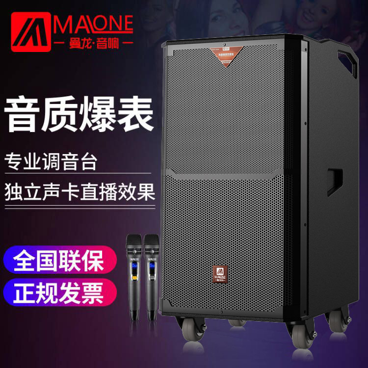 Mandragon Square Dance Sound outdoor high power triple-frequency sound box with wireless microphone Bluetooth K song heavy low sound