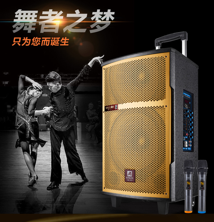 Manlong outdoor audio Square dance rod speaker with wireless Bluetooth high-power direct broadcast mobile singing K song audio