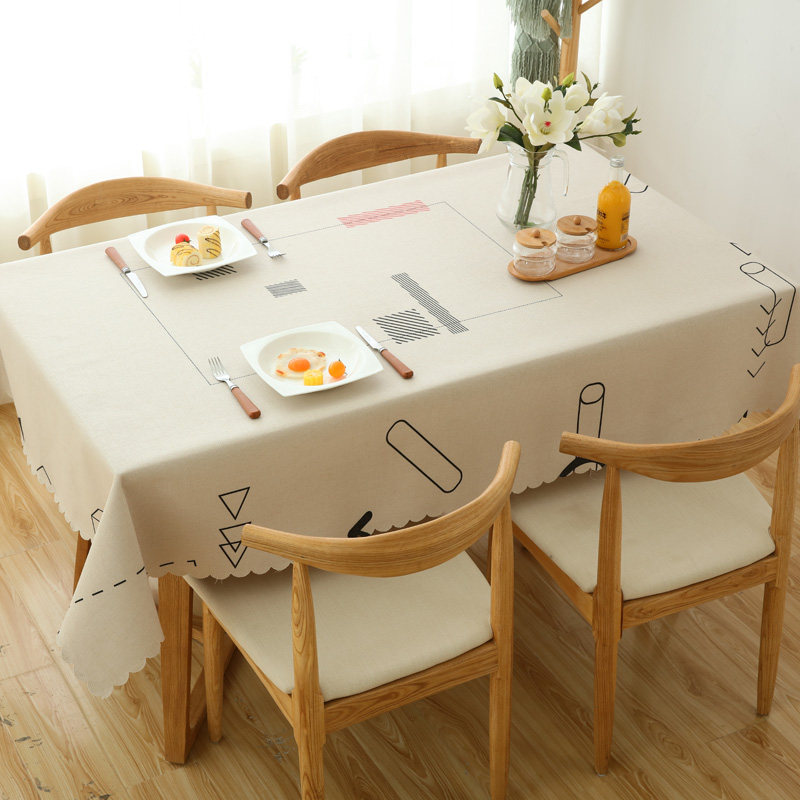 Nordic ins table cloth fabric Cotton linen small fresh coffee table tablecloth Linen rectangular pastoral cover tablecloth thickened