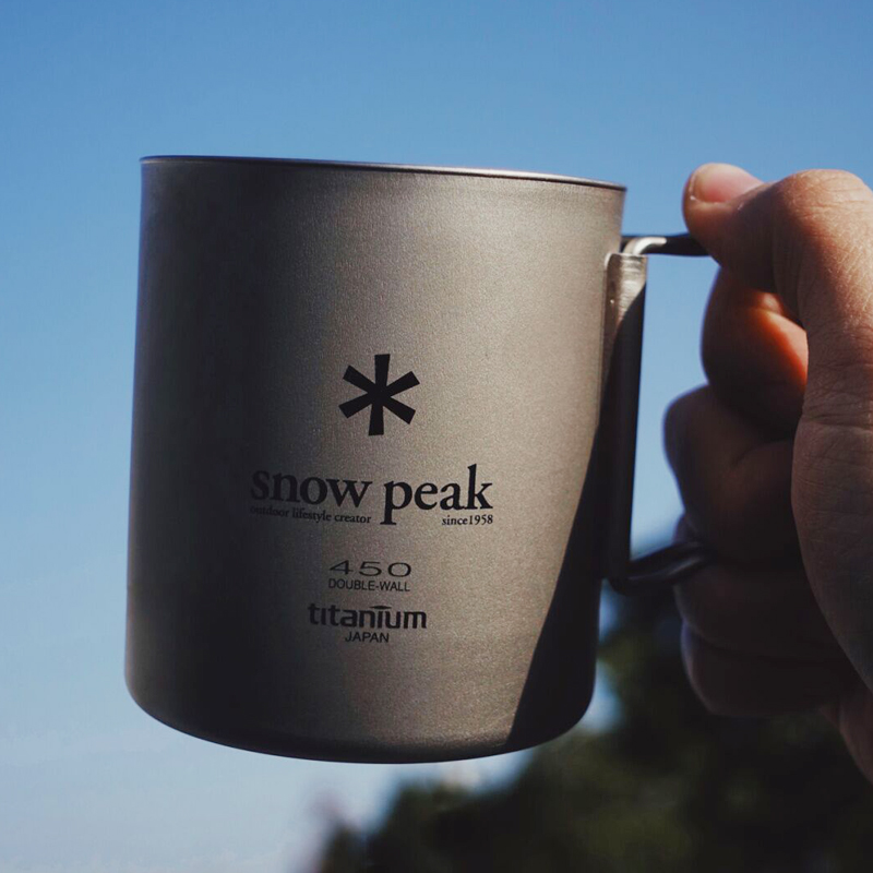 Japan Snow Peak Snow Peak Titanium Cup Camping Cup single layer of Mark Cup Folding Water Cup Outdoor Camping Equipment