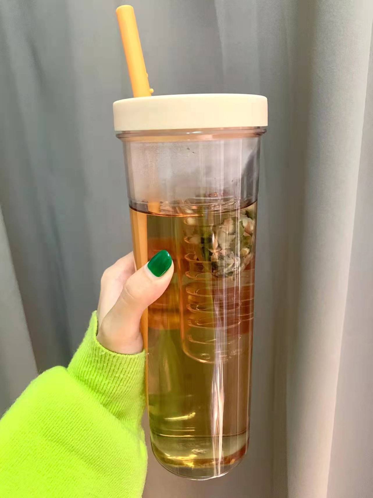 Renton Lunt Tiangu net red with the same simple plastic high-value water cup large-capacity ins girl straw cup