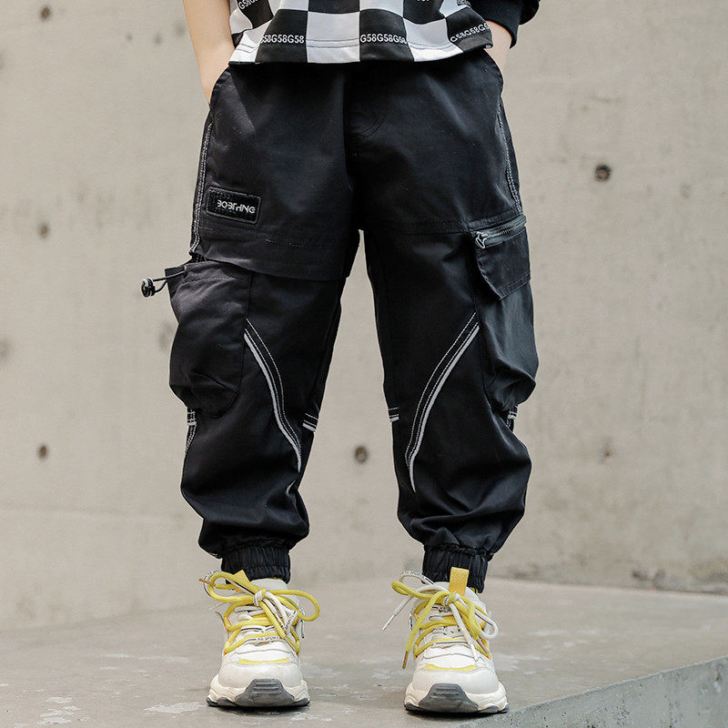 Boy fall Chaoty Works pants 2021 new CUHK Scout Autumn Clothing Long Pants Casual Fried Street Dance Kids Pants