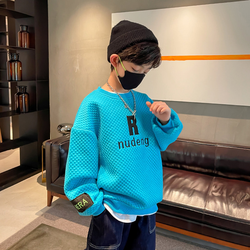 Boy Fried Street Sweatshirt Tide Spring Autumn 2022 New Children's Spring Clothing Blouses Trendy Ruffes GREAT BOY SPRING