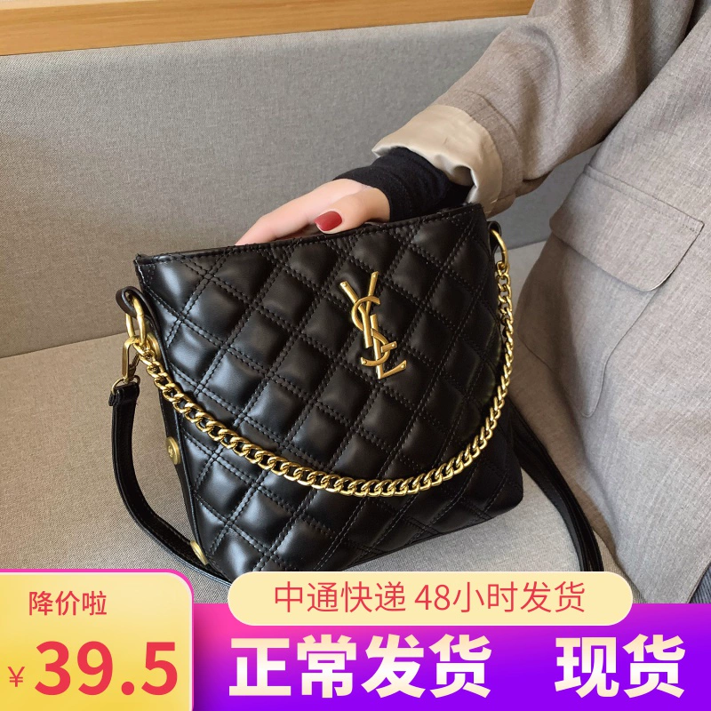 Pháp túi mùa thu đông mới túi nữ 2019 thời trang crossbody hoang dã phiên bản Hàn Quốc có họa tiết lưới đỏ hợp thời trang. - Túi xách nữ