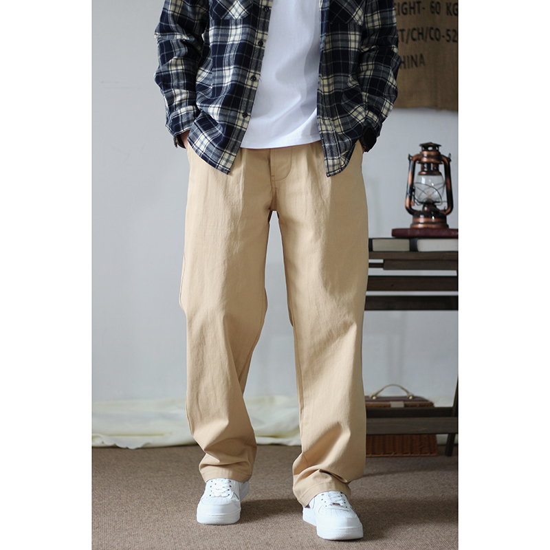 American Retro Gorg Cargo Pants Naples Loose Casual Straight Pants Men's Double Pleated Curaca Long Pants
