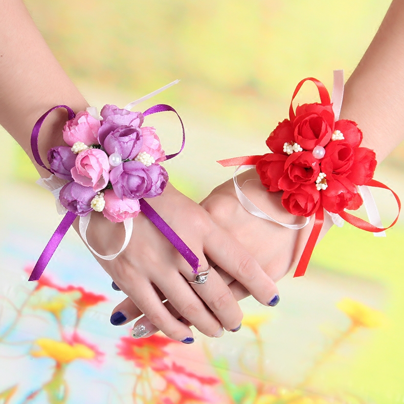 Wedding Celebration Supplies Grand Total Wedding Dance Sisters Group Hands Ring Flowers Korean Bridal Hand Flowers Bridesmaid Wrist Flowers-Taobao