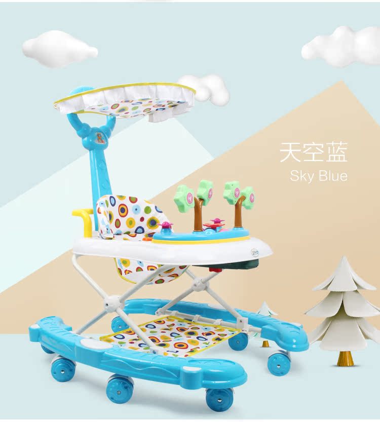 Bé trẻ nhỏ bé tập đi 6 7-18 tháng đa chức năng chống rollover tay đẩy có thể ngồi chàng trai và cô gái trường
