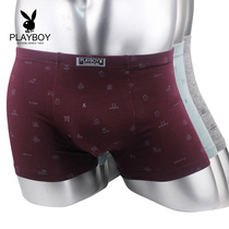 Playboy mens underwear mens boxer shorts modal mid-waist printing youth personality boys shorts 2