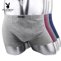 Playboy mens underwear mens boxers cotton cotton mid-waist sweat-absorbing breathable modal shorts head mens tide