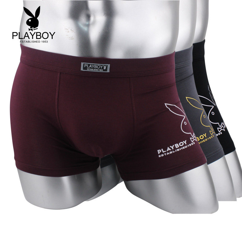 Playboy playboy underwear men's boxer modal mid-waist fashion rabbit head print boxer shorts