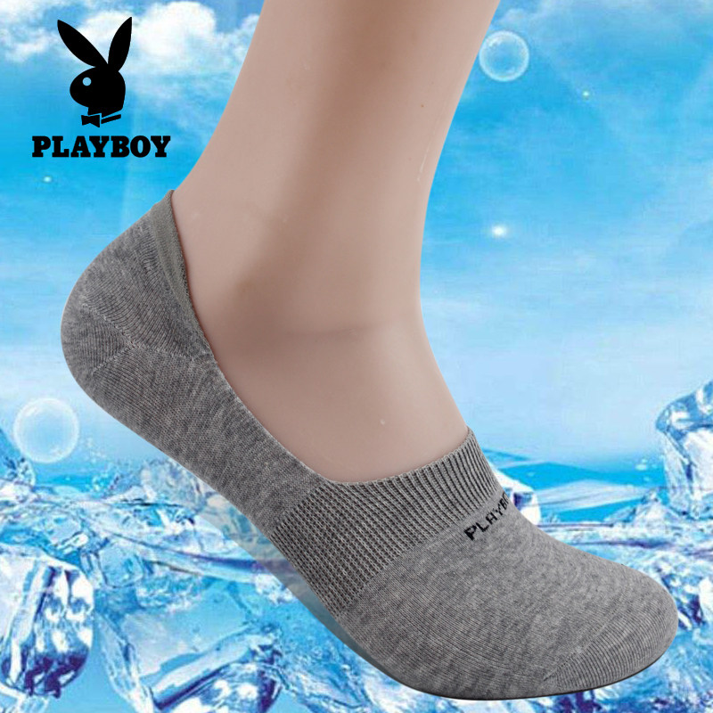 playboy playboy men's socks men's invisible boat socks summer shallow mouth short tube non-slip low-cut cotton socks