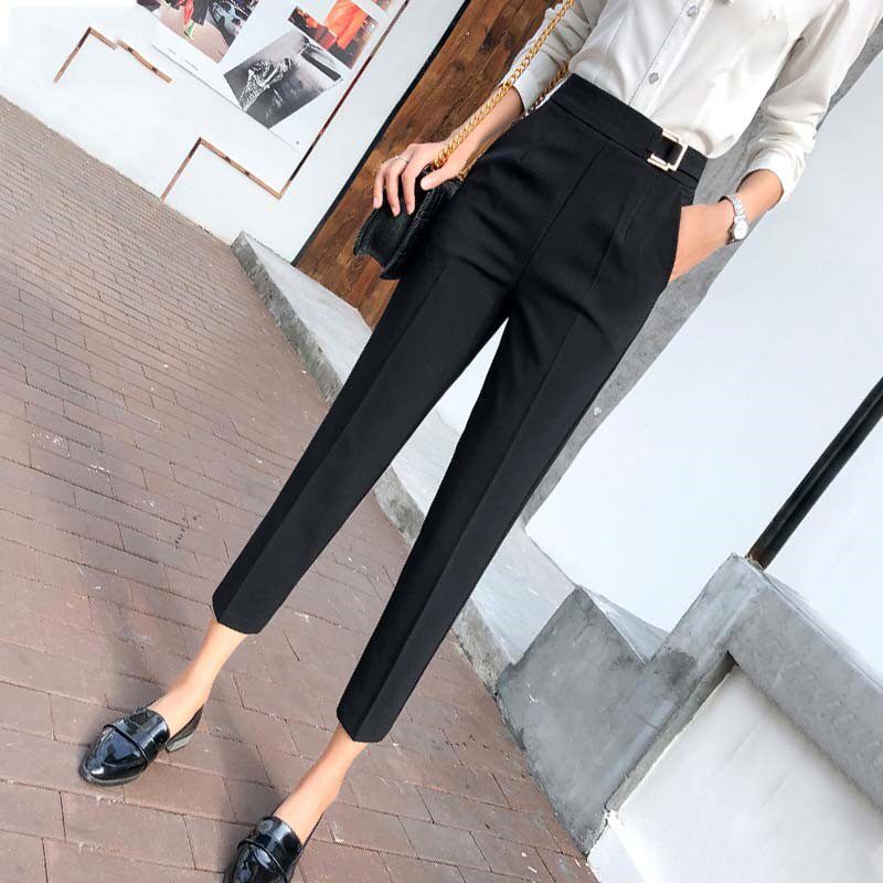 Fashionable all-match temperament professional suit pants women's 2022 summer new high waist nine-point carrot pants harem pants
