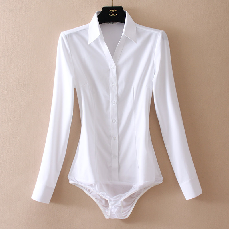 Celebrity high-end professional OL white one-piece shirt woman 2022 spring and autumn new plus plush long-sleeved top base shirt