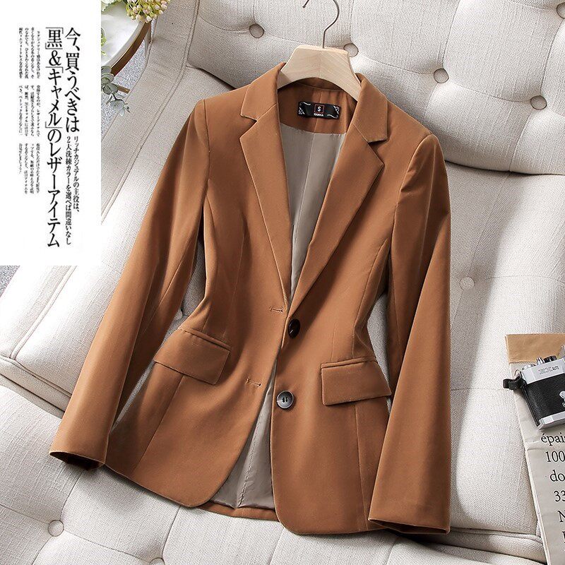 Gold velvet professional slim suit jacket ladies 2022 new Korean version fashion all-match casual suit top trendy