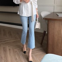 womens high waist slim micro flared pants spring-summer 2022 new fashion slim vintage jeans