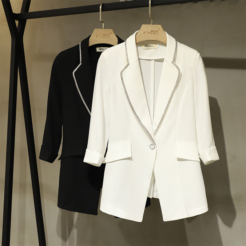 Leisure - temperament small suit woman 2022 summer new Han Edition Baiyu Street coat red fashion suit coat