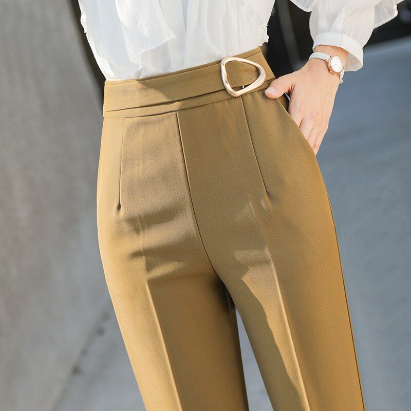 Women's commuting high waist professional suit pants 2022 spring and autumn new Korean style fashion nine-point carrot pants Harem pants