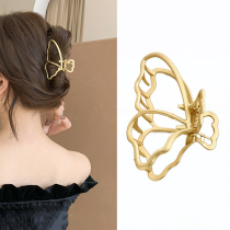 Korean fashion butterfly hairpin female 2022 net red new simple back head shark hair clip high-end hair accessories