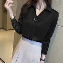 Design Sense High-end Pituality Shirt Woman 2022 Chunqiu New Korean version Fashion 100 Hitch Professional Temperament Long Sleeve Shirt