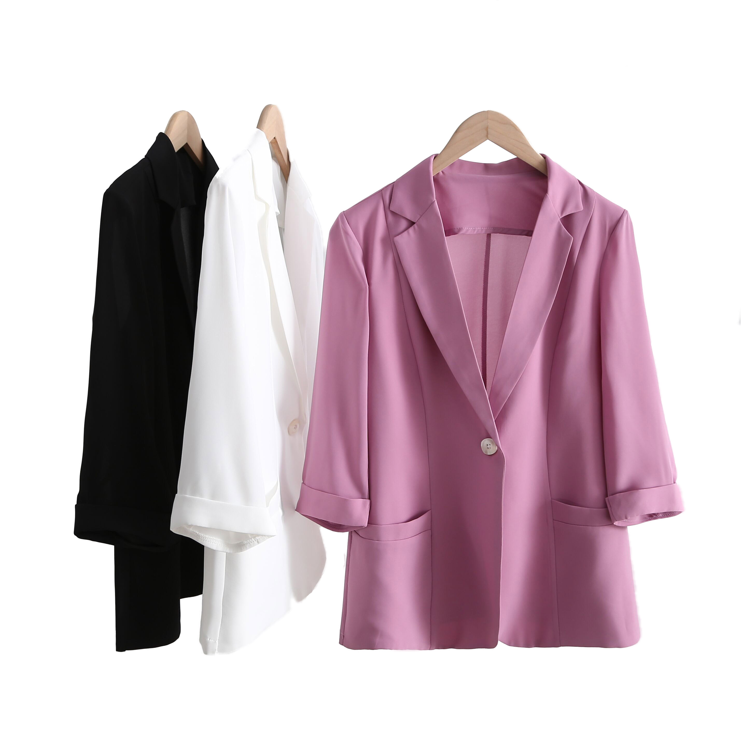 Internet celebrity fashion thin section loose mid-length small suit women 2022 spring and summer new casual three-quarter sleeve suit jacket