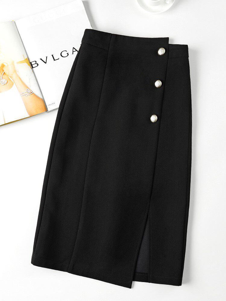 Professional high-end skirt ladies 2022 spring and autumn new Korean version fashion all-match high-waist a-line skirt one-step skirt