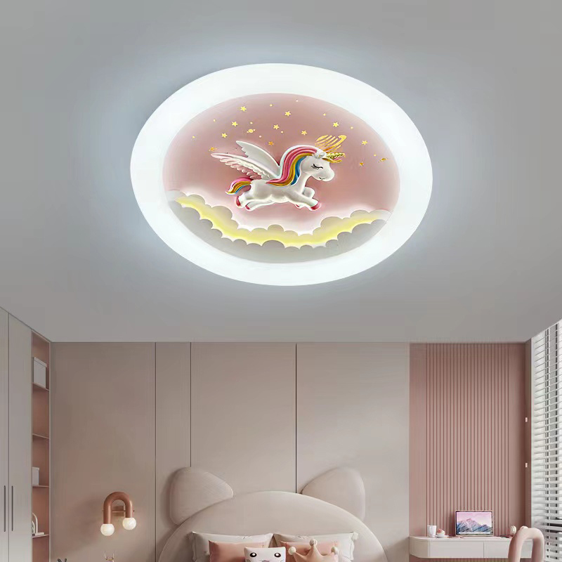 Voice-Controlled Children's Bedroom Ceiling Lamp Girl Unicorn Eye Protection Lamp Cartoon Planet Rocket Boy Room Lamp Voice-Controlled Children's Bedroom Ceiling Lamp Girl Unicorn Eye Protection Lamp Cartoon Planet Rocket Boy Room Lamp