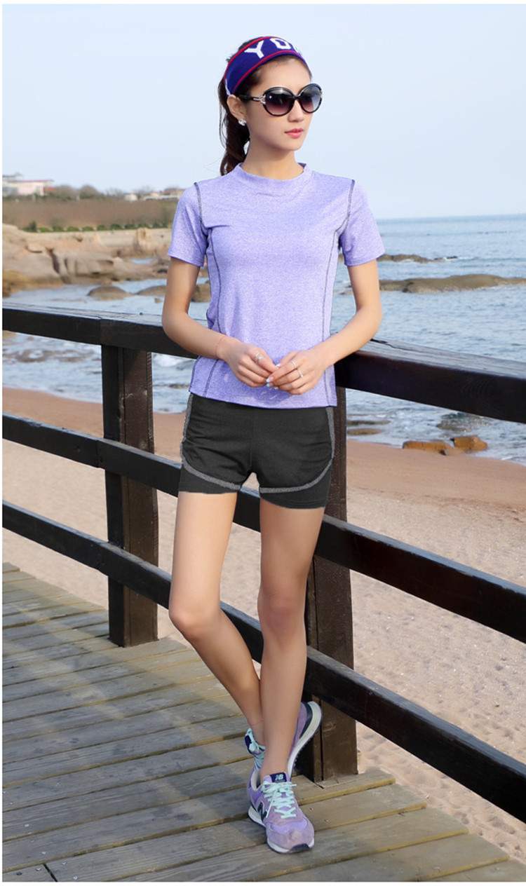Chạy chuyên nghiệp quần short nữ mùa hè ngoài trời giả hai mảnh mỏng và nhanh chóng làm khô marathon lót căng quần short tập thể dục quần lining