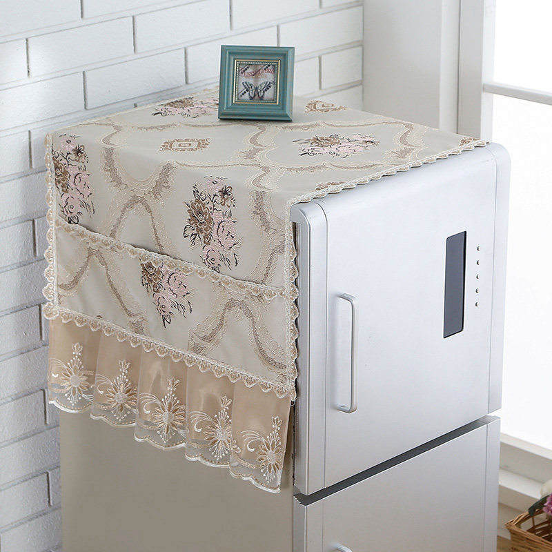 Refrigerator Hood Dust Cover Cloth Art Field Garden Drum Washing Machine Hood Microwave Cover Cloth Pair Double Single Door Refrigerator Cover Towels