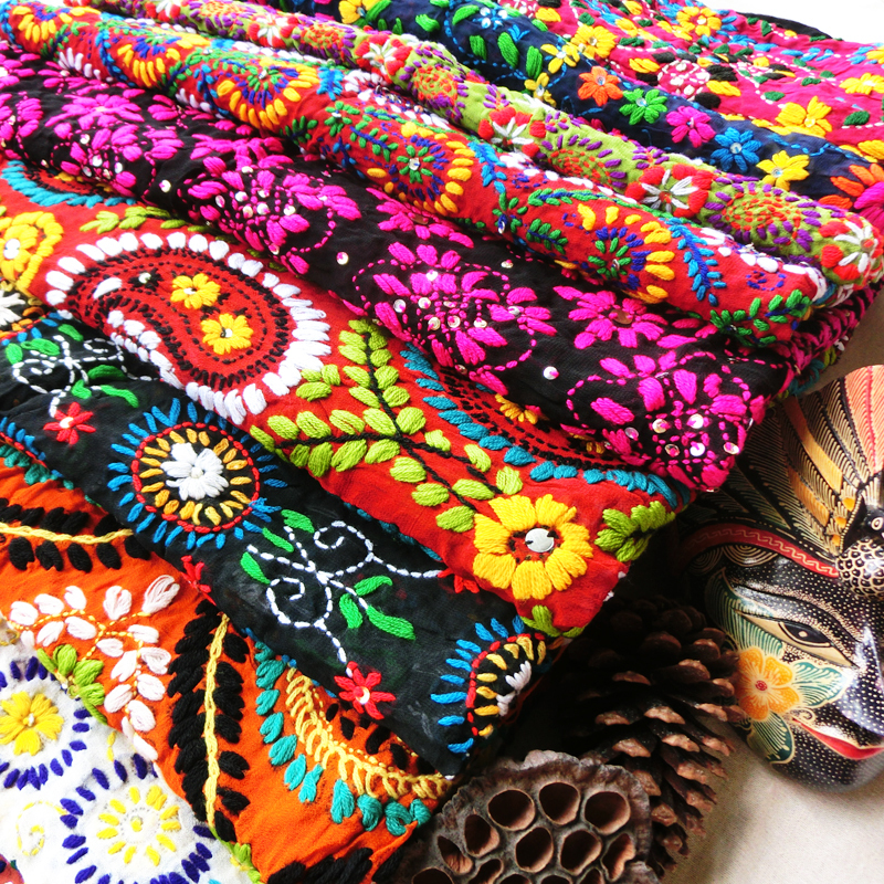 Indian and Nepalese Ethnic Style Handmade Beaded Sequin Heavy Embroidery Beach Vacation Air Conditioning Shawl Scarf Saree Indian and Nepalese Ethnic Style Handmade Beaded Sequin Heavy Embroidery Beach Vacation Air Conditioning Shawl Scarf Saree