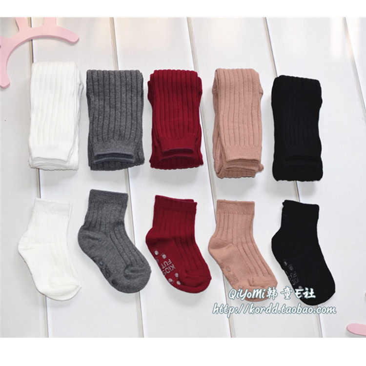 D2 Korea imported autumn children's pantyhose cotton two-piece baby leggings twist girls dance pants