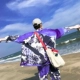 Mùa hè Ukiyo-e Crane Áo chống nắng Áo sơ mi retro Hanfu nam mỏng Bảy điểm tay áo cardigan Áo choàng nam - Áo