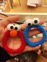  Daily SESAME STREET SESAME STREET ELMO COOKIES THREE-dimensional eye HAIR ring Hair rope Hair accessories leather band
