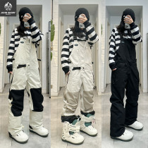 John snow single board double board womens slim ski suit jumpsuit overalls waterproof windproof and warm