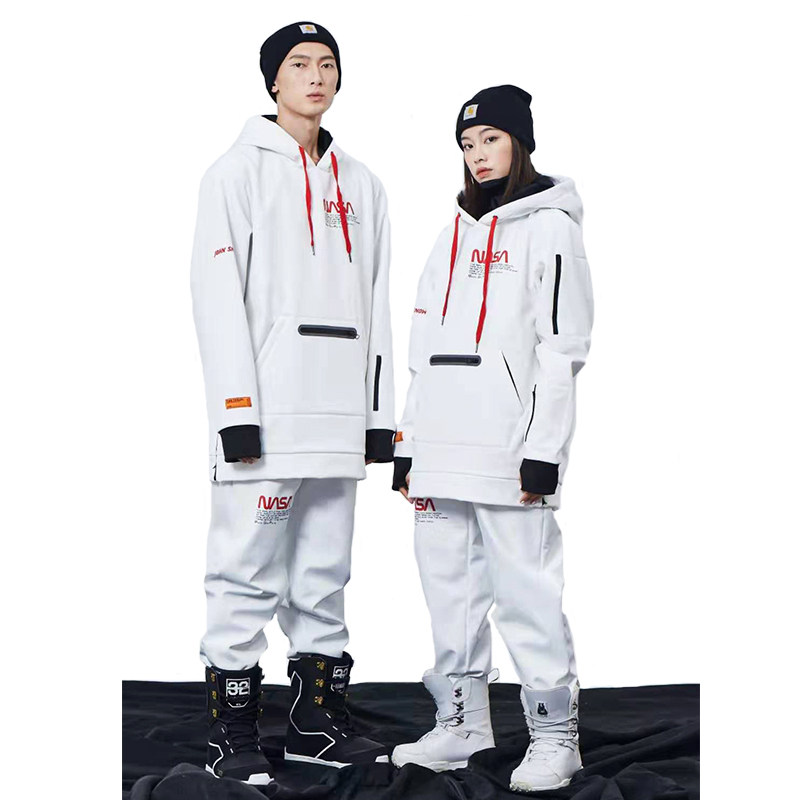 John SnowNASA co-name Tide men and women suit couple soft shell single double board ski suit pants sweatshirt hoodie