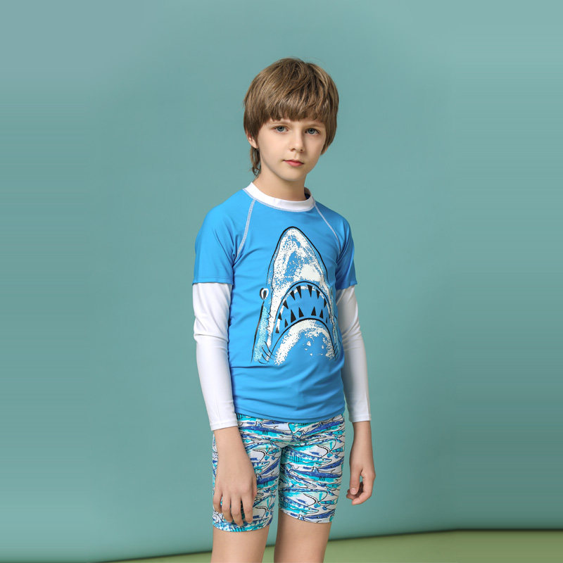 (Clearance Special) Children's Swimsuit Sunscreen Long Sleeve Split Boy Swimsuit