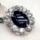 Thời trang cổ điển hình bầu dục sapphire trâm ruby ​​rhinestone trâm cài phụ kiện quần áo pha lê trâm khóa trang trí