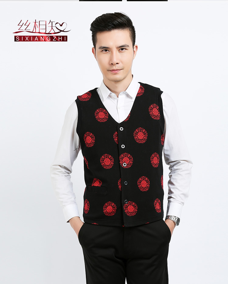2017 nam mới 100% lụa vest cotton pad ấm vest lụa cotton quilt quilt vai vest áo ấm nam mùa đông