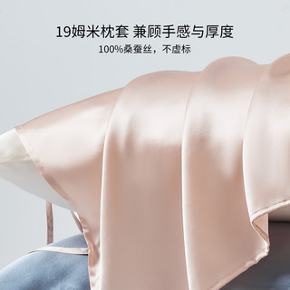 Not Exaggerated! 19mm Silk Pillowcase, 100% Mulberry Silk Pillowcase, Comfortable, Skin-Friendly, High-End, Portable, with Ties, Pink
