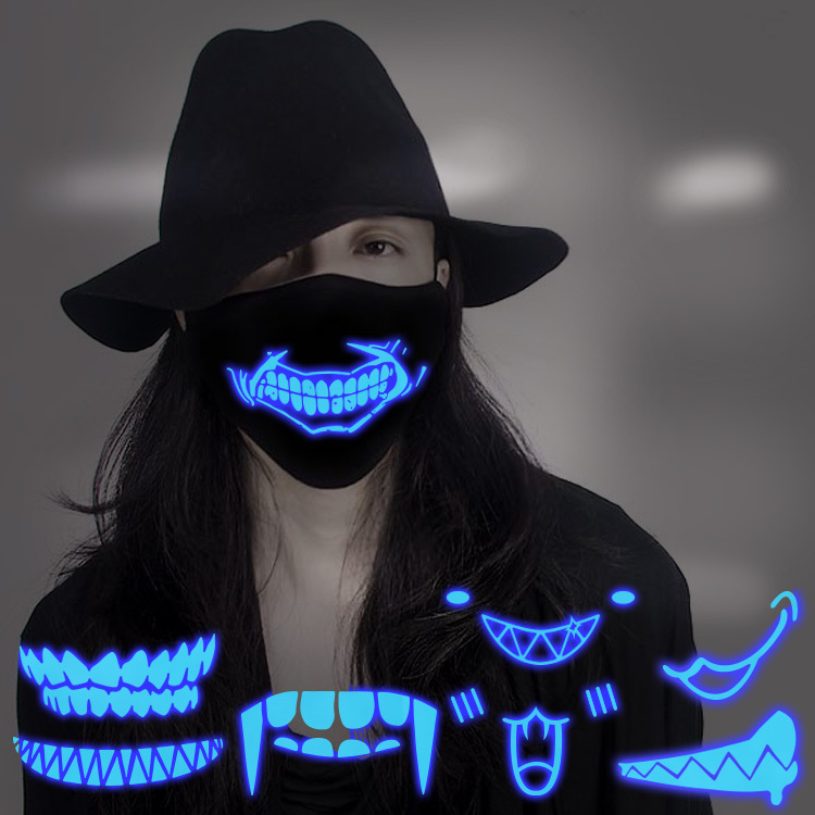 Fluorescent Secondarily Meta cartoon corpse perimeter mask evil with facial expression anti-smog Warm Mask Tide-Taobao