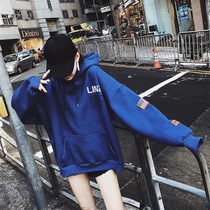 European hooded sweater womens 2020 new net red ins mid-length oversize loose autumn and winter plus velvet top