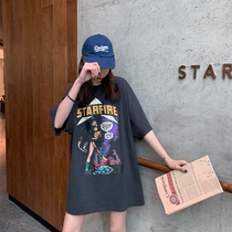 European goods large version of the t-shirt womens long loose thin European station new western style wild student top ins summer