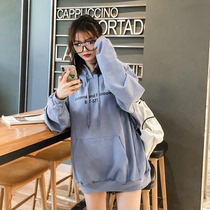 European goods large version sweater women hooded 2021 autumn and winter new plus velvet thickening unicorn mid-length wild top tide