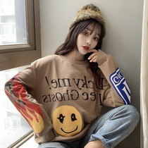 Tennis Red Fried Street Personality Necropolis Womens Design Sensation 2020 Fall Thin Long Sleeves Loose bf Lazy Breeze