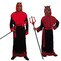 Kindergarten children male funny black ghost parent-child dress Halloween horror grimace Horn death dress