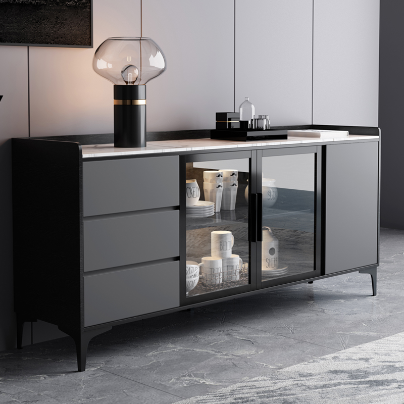 Nordic Rock Plate Dining Cabinet Solid Wood Lockers Living-room Leaning Against Wall Home Modern Minimalist Designer Dining Room Wine Cabinet